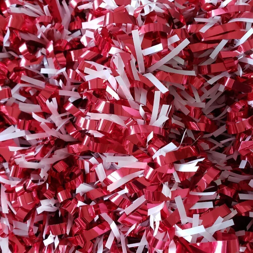 Lot of 3 Curly Red Metallic and White Holiday Garland 36ft